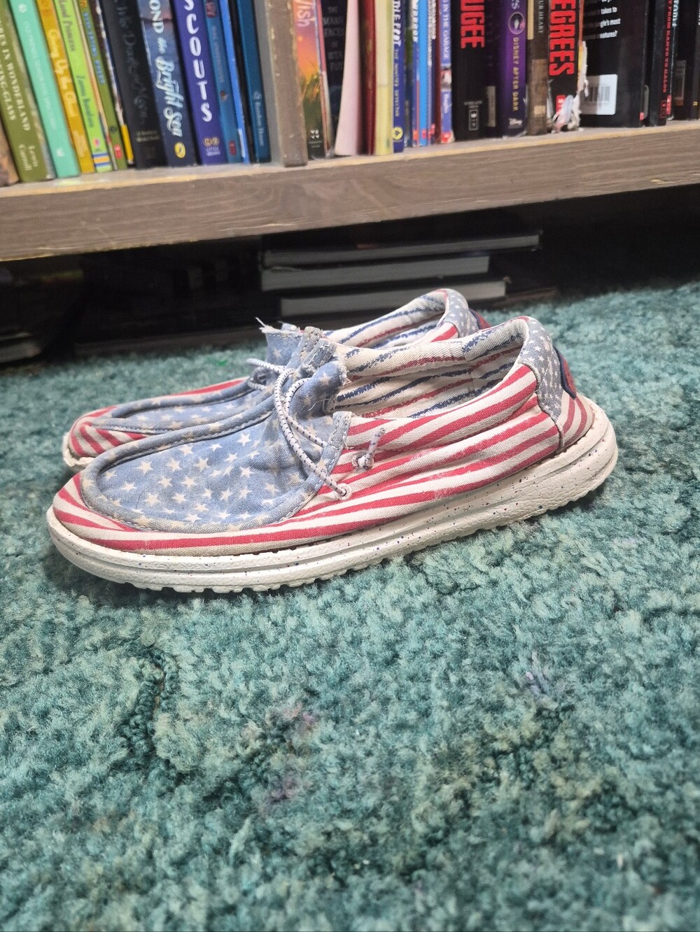 Hey Dude Wally Youth Patriotic Shoes Stars And Stripes Youth 6